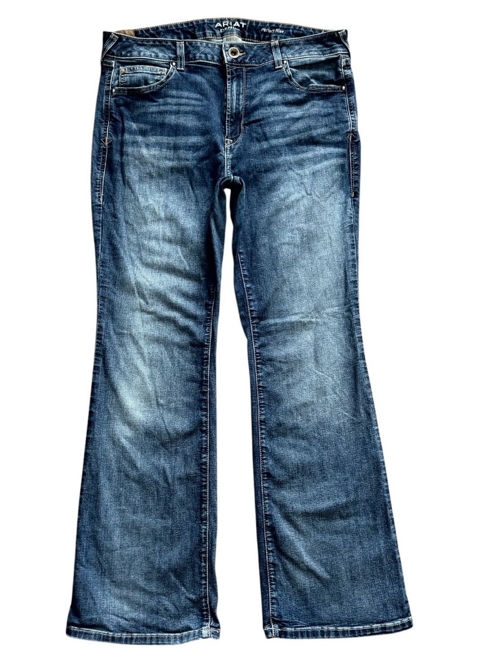 Ariat Perfect Rise Bootcut Jeans Womens 32S Dark Wash Stretch Denim